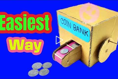 How To Make A Coin Bank From Cardboard, Easy DIY Project, Super Simple and Cool Cardboard Coin Bank