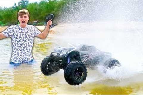 GIANT RC TRUCK DRIVES ON WATER!!