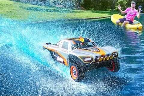 HUGE RC CAR DRIVES ON WATER!!