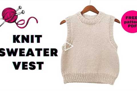 FREE Cropped Vest KNITTING PATTERN + TUTORIAL