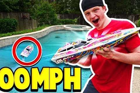 100MPH RC BOAT vs MY POOL! *bad idea*