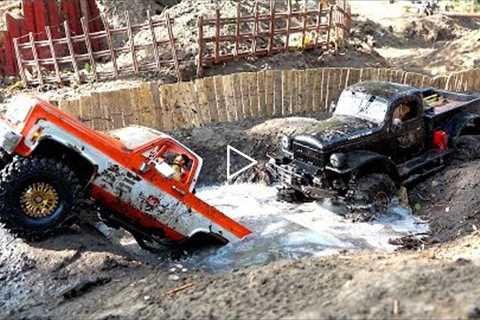 Two Trucks Compete on a Large Backyard Scale Trail Park | RC ADVENTURES