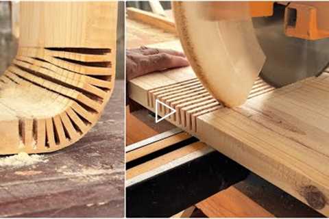 Extremely Ingenious Skills Curved Woodworking Crafts Worker || Design TV Stand Wood Furniture