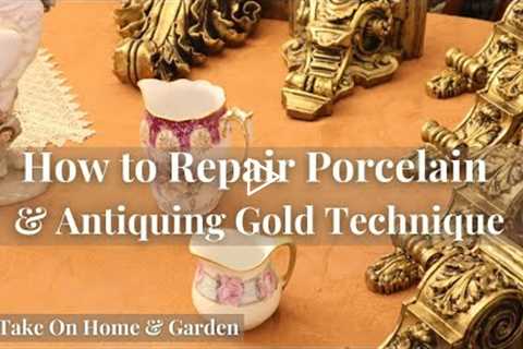 PROJECTS How To Cosmetically REPAIR CHIPPED PORCELAIN and Antiquing Gold on Wall Accents