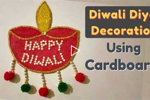 Diwali Decoration Ideas | Diya wall hanging with cardboard | craft for Diwali | DIY home decor