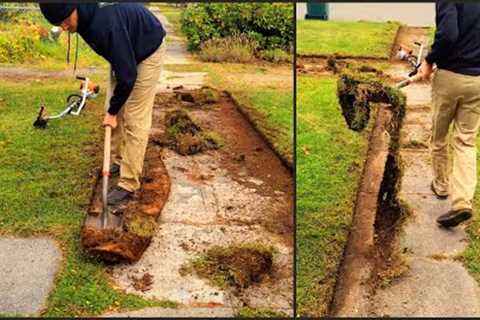 Overgrown SIDEWALK Hasn''''t Been EDGED In Years | Let''''s CUT & PEEL