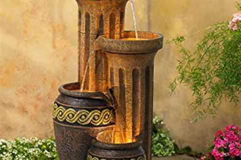 John Timberland Outdoor Fountain 4 Tier Rustic Southwest Style Modern Water Fountain