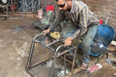 Plastic chairs making with injection molding mechanic in local factory & business idea in..