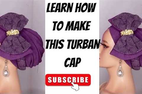 How To Make The V-SHAPED Turban Cap with Round Frame And Bow. #turban #diy #tips #millinery.