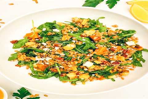 Roasted Winter Veggie + Farro Salad with Maple Ginger Vinaigrette