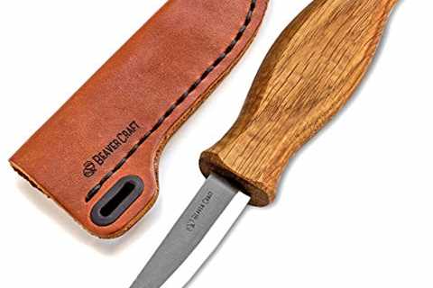 BeaverCraft Sloyd Knife C4s 3.14 Wood Carving Sloyd Knife with Leather Sheath for Whittling and..