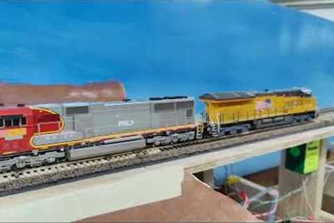 Friday Night Freights - HO Scale Model Train Layout in Action - Union Pacific Railroad Evanston Sub