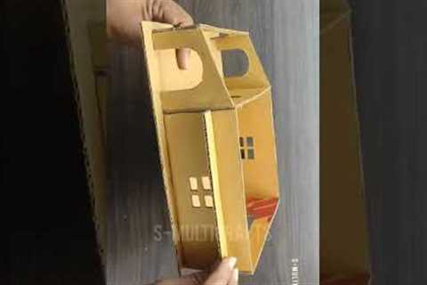 How to make a small Cardboard House Beautifully :: Easy DIY :: School Project :: Simple &..