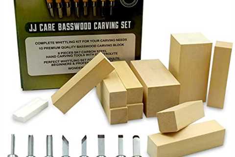 JJ CARE Wood Carving Kit with 8 Piece Wood Carving Tools  10 Wood Blocks for Kids and Adults,..