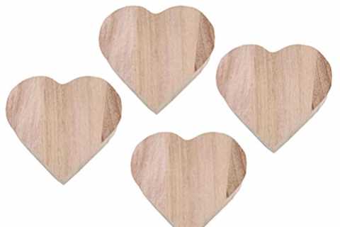 Hemoton 4pcs Wood Heart Jewelry Box Wooden Treasure Box Unfinished Wood Storage Box Trinket..