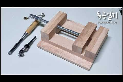 wooden drill press vise / giving a new life to scrap wood [woodworking]