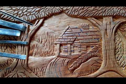 |wood carving landscape|wood working| landscape art|UP wood art|