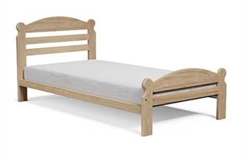 Arizona Twin Bed Frame Solid Pine Single Wooden Bed Unfinished Furniture with Wooden Bed Slats..