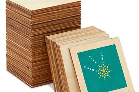 60 Pack Unfinished Wood Squares for Crafts, Wooden Tiles for DIY Wall Art, Games (3x3 in)