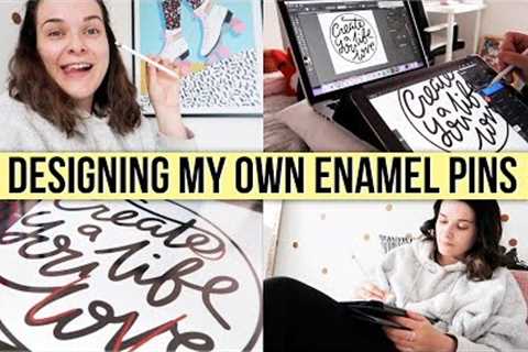 DESIGNING CUSTOM ENAMEL PINS (Using Procreate & Illustrator) | Studio Vlog