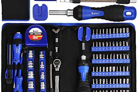 Kaisi 87-Piece Ratcheting Screwdriver Set Ratchet Wrench Magnetic Drive Kit 67 Multi-Size Bits and..