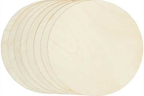 Juvale Unfinished Wood Round Circle Cutouts, 12 inch Wooden Discs for Crafts Projects (8 Pack)