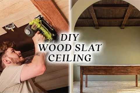 DIY Coffered Wood Slat Ceiling *EASIER THAN YOU THINK*