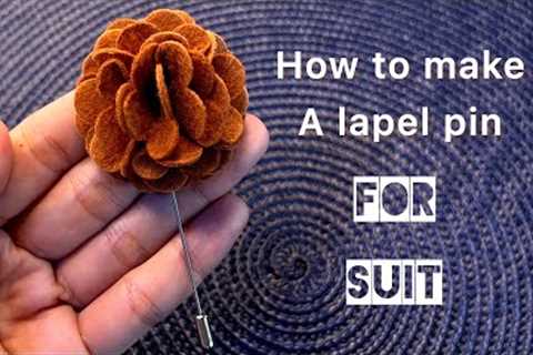 How to make a lapel pin for suit. / Diy flower pin . / idea flower brooch