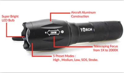 Free Military Torch Flashlight -