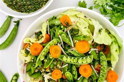 Snap Pea + Carrot Salad with Lemony Chimichurri