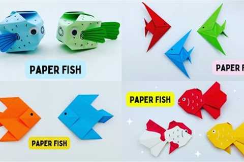 4 Easy Origami Paper Fish For Kids / Craft Ideas with paper / Paper Craft Easy / KIDS crafts #craft