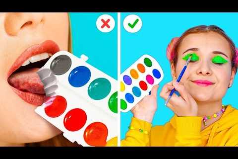 HOW TO SNEAK FOOD AND MAKEUP ANYWHERE YOU GO || DIY Crafts And Funny Situations By 123GO! Genius