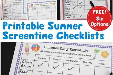 Printable Summer Checklist for Kids