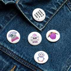 Gifts For Knitters & Crocheters: Fun KnitHacker Pin Button Set For Yarn Lovers On Your List