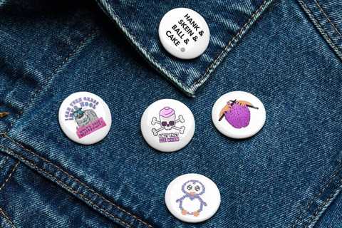 Gifts For Knitters & Crocheters: Fun KnitHacker Pin Button Set For Yarn Lovers On Your List