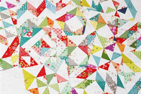 Half Square Triangle Scrap Quilt Blocks 16 + 17