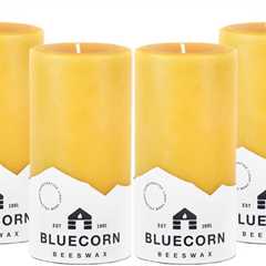 Bluecorn Beeswax Pillar Candles – All-Natural, Long Burn Time, Handmade in Colorado