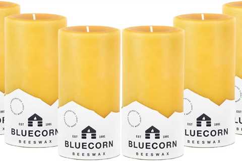 Bluecorn Beeswax Pillar Candles – All-Natural, Long Burn Time, Handmade in Colorado