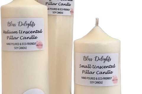 Bliss Delights Unscented Soy Pillar Candles - Eco-Friendly & Vegan Set of 3